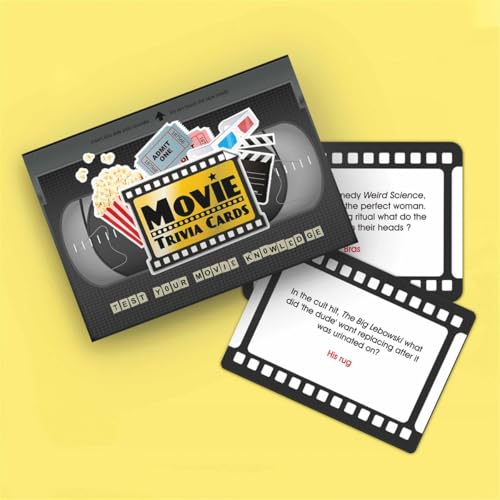 Gift Republic Movie Trivia Cards Classic Movie Question Cards Fun Quiz Questions Movie Buff Gift Portable Travel Game