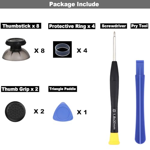 8 Pack Clear Black Replacement Thumbsticks for DualSense PS5 Controller, Custom Analog Thumb Stick Joystick Grip Replacement for PlayStation 5 Controller - size: Clear Black