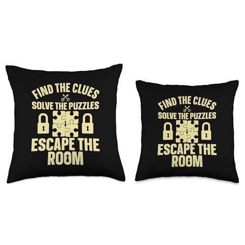 Funny Escape Room Art for Men Women Escape Game Escape Room Throw Pillow - size: 16x16