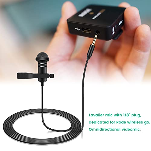 2-Pack Lavalier Microphone for DJI Mic 2 & Rode Wireless Pro Transmitters | Omnidirectional Lav Lapel Wearable Mic for Vlog Interview Streaming Lectures Broadcasters - color: Regular Version