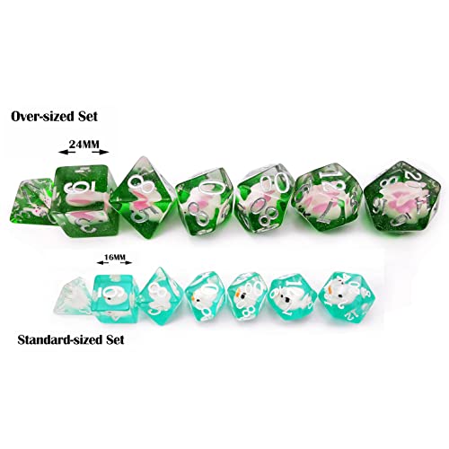 Bescon Oversized DND Animal Dice Set of Rabbit, Giant 7pcs Rabbit Polyhedral D&D Dice Set, Big Sized Dungeons and Dragons Dice