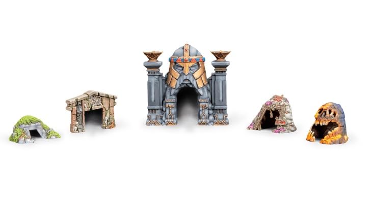 Dungeons & Lasers: Entrances Pack - 5 Detailed Entrances for Miniatures - DND Terrain Set for Tabletop RPG Games 5E Compatible - Unpainted and Unassembled - Ages 14+