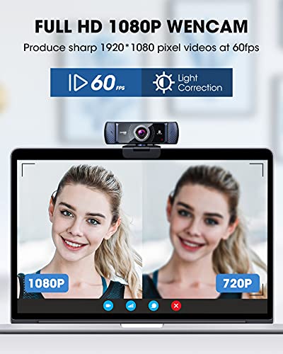 Webcam 1080P 60fps with Microphone for Streaming, 682H Pro HD USB Computer Web Camera Video Cam for Gaming Conferencing Mac Windows Desktop PC Laptop Xbox Skype OBS Twitch YouTube Xsplit - style: 60 fps webcam