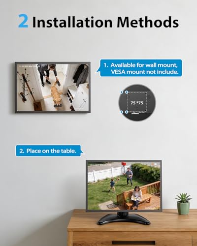 10.5 inch Security Monitor Metal Case for Camera Mini PC | 16:10 1920×1280, HDMI & VGA Port, Dual Speakers, High Brightness
