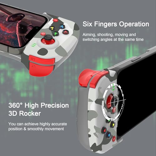 Joso Phone Controller for iPhone/Android Support Phone Case, Mobile Gaming Controller with Ergonomic Design - Wireless Gamepad for Cloud Gaming & PS Remote Play - color: Camouflage