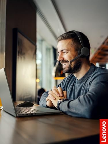Lenovo Wireless Stereo Headset, Noise Cancelling Mic, Bluetooth 5.3 Multipoint, 31-Hour Talk & 60-Hour Playback, Lightweight 138g, Replaceable Earcups Over-Ear Comfort, Gaming, Office, & PC Use - style: Wireless - ENC