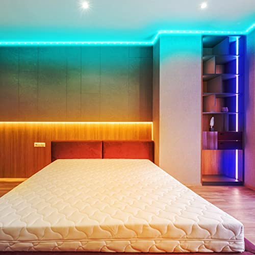 dalattin 100ft Led Lights for Bedroom Led Strip Lights Color Changing Lights with 44 Keys Remote,2 Rolls of 50ft - size: 100 ft
