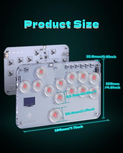 Sehawei Haute42 Arcade Stick S13 All-Button Gamerfinger with Custom RGB & Turbo Functions,Arcade Controller Street Fight for PC/Ps3/Ps4/Switch/Steam Game Keyboard-Supports Hot Swap & SOCD
