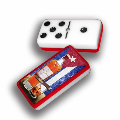Dominos Set for Adults – Professional Double 9 Cuban Dominoes Set, Classic Travel Board Game with Wood Case Juegos de Mesa (Macallan Tabaco) - color: Macallan Tabaco