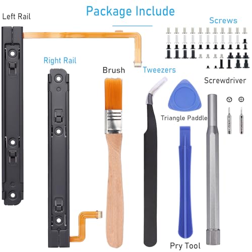 Left & Right Metal Slide Rail Replacement for Nintendo Switch OLED HEG-001 Console