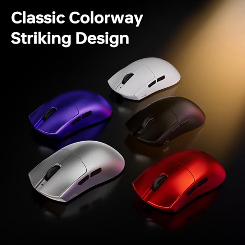 ATK Blazing Sky X1 V2 Ultimate Wireless Gaming Mouse, PAW3950 Ultra Sensor, DPI up to 42,000, 54g Lightweight, 8K Polling, 800 Hr Battery Life, All-New Nano Coating, Dual-Mode 2.4G/Wired - White - color: White, style: Ultimate