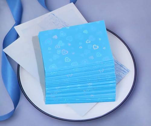 ONLYKXY 100pcs Soft Clear Plastic Heart Glitter Bag Storage Pouch Laser Sleeve Cover Pocket Holder Holographic Photo Protector Top Loader for 3in Trading Card Coin Jewelry (Blue) - color: Blue