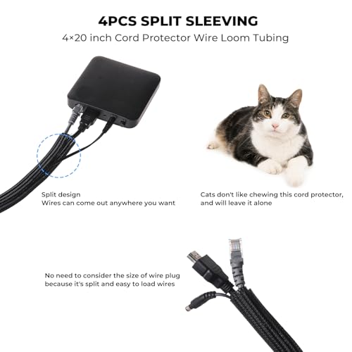 Cable Management Organizer Kit, Desk Cable Organizer, Cable Management Under Desk, Wire Management and Cord Organizer for Home, Office, Standing Desk