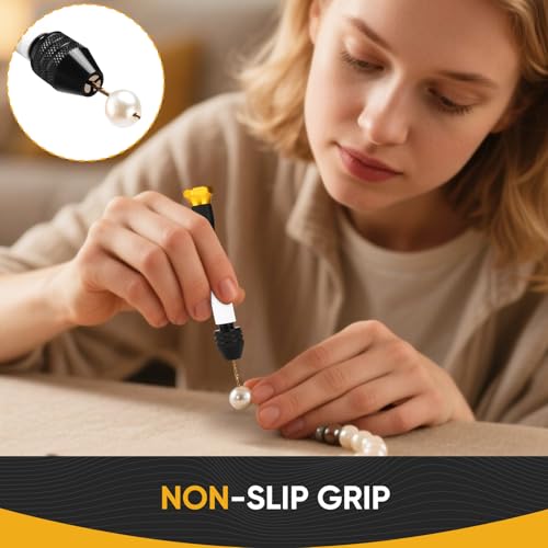 Pin Vise Hand Drill Manual With 22pcs Micro Drill Bits Set | 0.6mm-2.5mm Craft Mini Drills, Ergonomic Grip, Secure 3-jaw Chuck Prevent Slippage, Great for Jewelry, Models & DIY