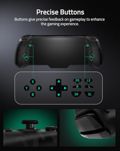 FUNLAB Switch Handheld Controller for Nintendo/OLED Joycons Customizable Switch Controller, Luminous Ergonomic Controls Camo, Switch Joypad Replacement with Adjustable Color, Turbo, Mapping - color: Camo Black