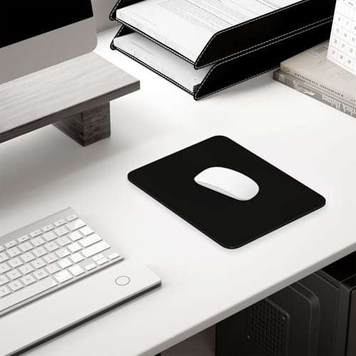 Hsurbtra Mouse Pad, Premium-Textured Square Mousepad 7 x 9 Inch, Thick 3 mm Anti-Slip Waterproof Rubber Pretty Cute Computer Mat for Office Gaming Laptop Women Kids Jet Black - color: Jet Black, size: Square Mousepad (7" x 9")