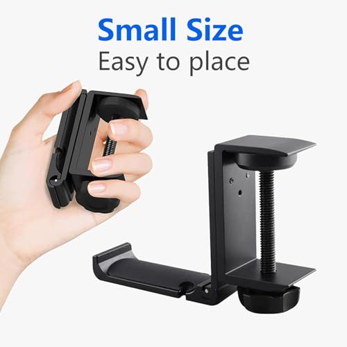 2 Pack Aluminum Headphone Stand Hanger Foldable with Cable Clip - Headset Holder Clamp Hook Under Desk, Save Your Space While Working & Gaming - style: 2 pack