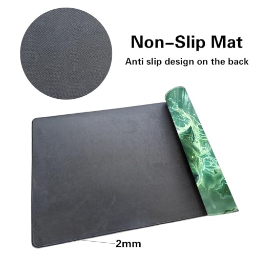 Premium Board Game 24x14in TCG Playmat Compatible for OCG CCG RPG MTG Play Mats,Mousepad Desk Mat (040322-Green Wolf) - color: 040322-green Wolf