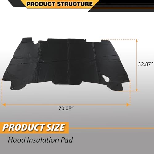 CNNELL Hood Insulation Pad Compatible with Dodge Ram 1500 1994-2001/Not Fit Durango Or Dakota, Not Fit for Diesel Black - style: 1994-2001 Ram 1500