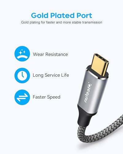 CLEEFUN USB-C Extension Cable - 1ft, 1-Pack, USB-C Male to Female, 10Gbps Data & 4K Video Sync, 100W Fast Charging for Laptop, Tablet, Phone - color: Grey, size: 1ft