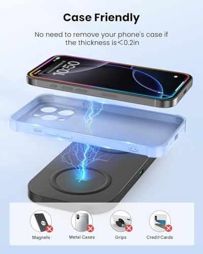 Wireless Charger, 10W Max Dual Charging Pad for iPhone 17/16/15/14/13/12/11/XR/X/8, Airpods 4/3/2/Pro, Samsung Galaxy S25/S24/S23/S22/S21, QC 24W Adapter, Charging Adapter
