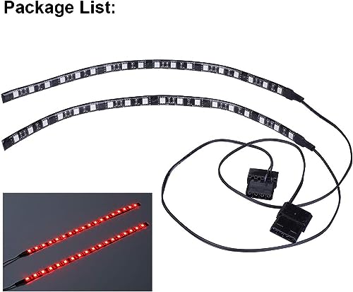 DS LED Light Strip RED Computer Lighting with Magnetic for PC Case Lighting Kit (2Pack,30CM, Molex Connector, S Series,Red) - color: Red