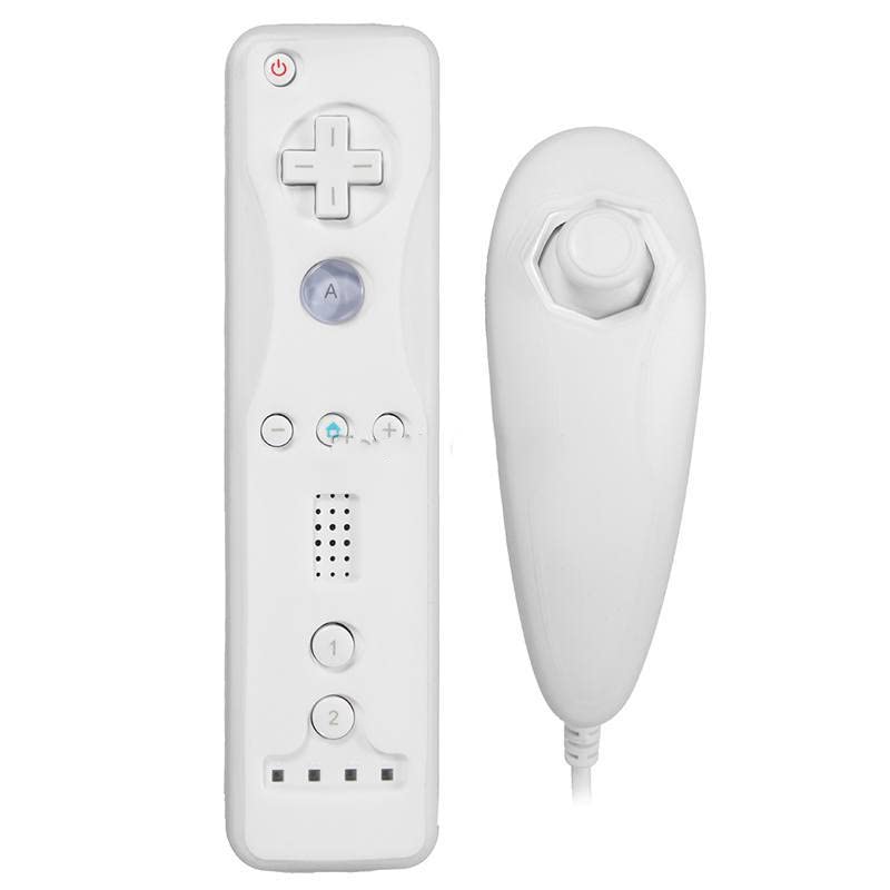 Soft Silicone Cover Case Skin Pouch for Wii Remote Nunchuk Controller Left and Right Joystick Silicone Case Soft Skin Cover (White) - color: white