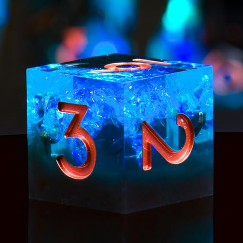 DND Dice Set, 7 Pcs Sharp Edge D&D Dice Polyhedral Resin Dice for Dungeons and Dragons RPG MTG Role Playing Table Games - color: Blue