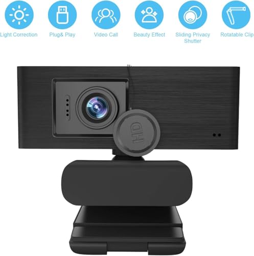 Anivia Upgraded Full HD 1080P Webcam with USB Plug, Privacy Cover- Computer Web Camera for Video Calling and Recording, PC Desktop or Laptop, Wide Angle 1080p Streaming Camera