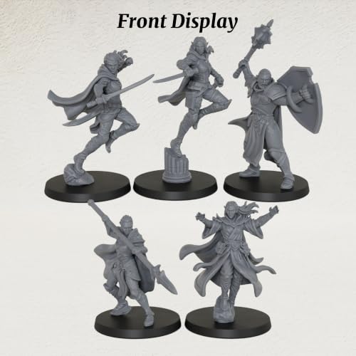 Unpainted 28mm DND Miniatures Tabletop RPG Game - Fantasy Adventurer AS1019 | 5pc Set Human Miniatures Tabletop Gaming, TTRPG Role Playing DND Minis RPG Accessory