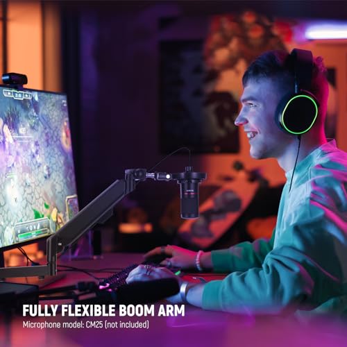 Neewer Low Profile Mic Arm Desk Mount, 360° Swivel Boom Arm with Pneumatic Damping Adjustable, Cable Management, Compatible with Shure MV7 SM7B Blue Yeti Gaming Streaming Podcast Microphone, MS002 - style: MS002