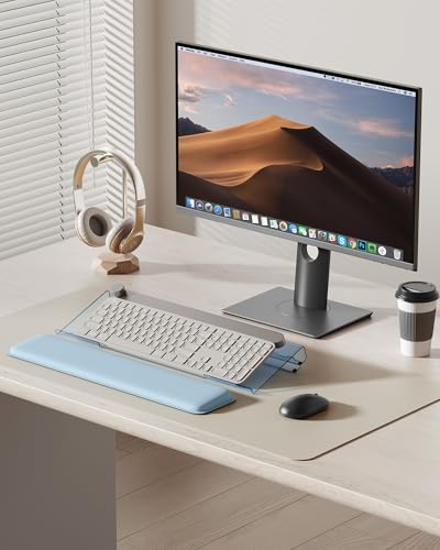 Laborio Computer Keyboard Stand for Desktop, Ergonomic Keyboard Wrist Rest 2-Level Height Adjustment, Non-Slip Key Board Riser Pad for Office, Gaming, and Home Desks - color: Blue