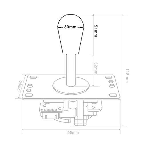 2X Arcade Joystick's Oval Balltop, Arcade Ellipse Topball Handle use for 2 Player Arcade Joystick DIY Kit Sanwa Joystick MAME Jamma Part (Red & Blue) - color: Red & Blue