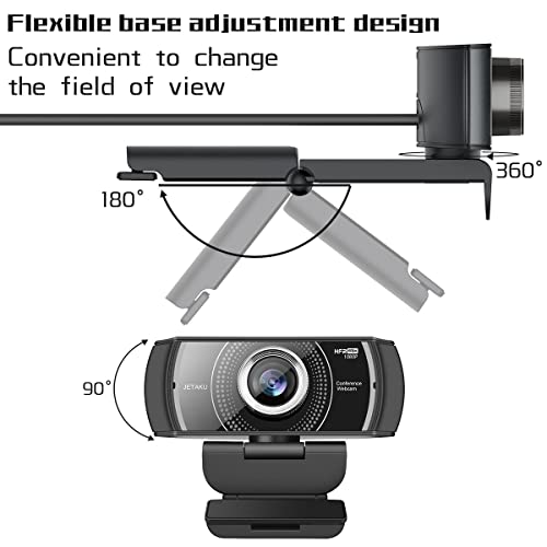 Webcam with Microphone 1080P 60FPS, Privacy Cover Web Camera for Desktop, Autofocus, Dual Noise-Cancelling Mics Streaming Webcam for Gaming, Laptop/Mac/Zoom/YouTube/Video Calling/Office