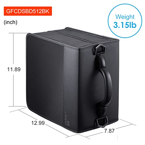 SANWA 512 Capacity CD Case, DVD Blu Ray Case Holder with Handle & Zippers | Hardshell CD Binder Storage Box, Portable, Dust & Scratch-Resistant, Movie Music Media Disc Wallet, for Home, Office, Black - size: 512