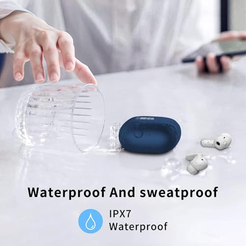 Wireless Earbuds, Bluetooth 5.4 Headphones in Ear with HiFi Stereo Deep Bass, 4 ENC Noise Cancelling Mic Wireless Earphones 40H, in-Ear Earbud Bluetooth Dual LED Display IP7 Waterproof, Dark Blue - color: Navy Blue