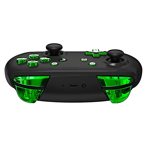 eXtremeRate Chrome Green Repair ABXY D-pad ZR ZL L R Keys for Nintendo Switch Pro Controller, Glossy DIY Replacement Full Set Buttons with Tools for Nintendo Switch Pro - Controller NOT Included - color: Chrome Green