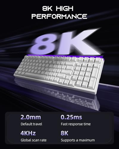 ZORNHER ZH99HE Mechanical Gaming Keyboard, Full Size White Gaming Keyboard with Creamy Switch,Soft RGB Backlit Light Box,Adjustable Actuation & Rapid Trigger, Hall Effect Technology - color: White Moonlight, size: Magnetic Switch