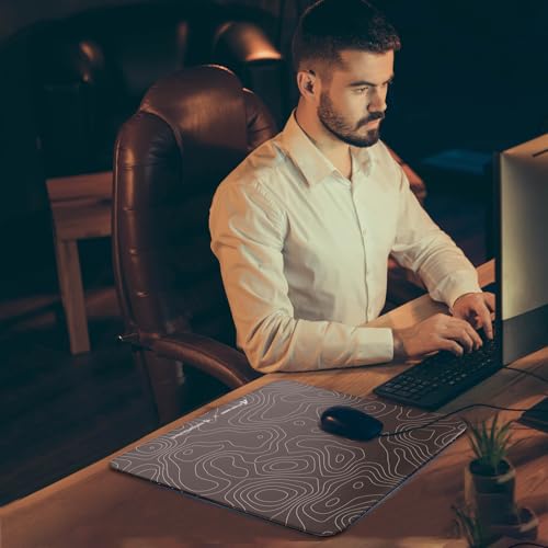 ATTACK SHARK CM05 Glass Gaming Mouse Pad,17.7x15.7 in Large Mouse Mat,Non Slip 9H Hard Mousepads,Nano-Textured Glass Surface with Improved Precision and Speed for FPS/MOBA - Black Contour - color: Black Contour