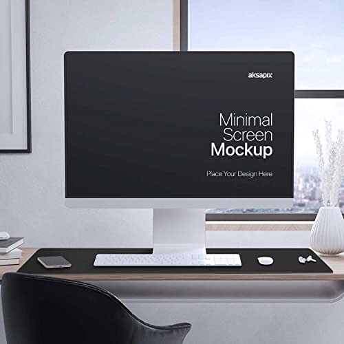 Aothia Double-Sided PU Leather Desk Pad - Non-Slip Large Mouse Pad & Desk Mat for Office, Home - Waterproof, Easy to Clean, Durable Dual-Sided Surface (31.5" x 15.7", Black) - color: Black, size: 31.5" x 15.7"