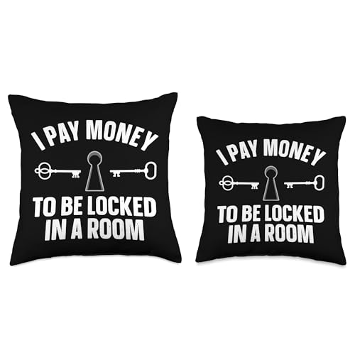Funny Escape Room Art for Men Women Escape Game Escape Room Throw Pillow - size: 18x18