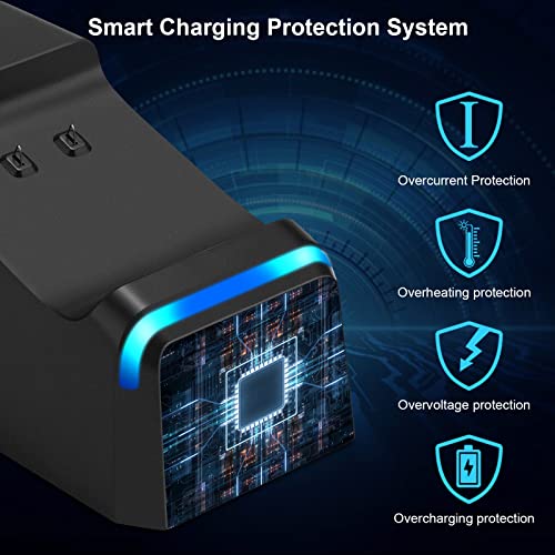 KEKUCULL Dual Dock Charging Station Compatible with Xbox Series X/S, Xbox One/One X/One S Controllers, Efficient Xbox Controller Charger with 2 * 1100mah Rechargeable Controller Battery Packs(Black) - color: Black