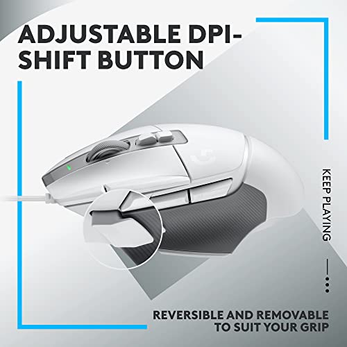 Logitech G502 X Wired Gaming Mouse - White | Optical Switches, 13 Buttons, Infinite Scroll, PC/MacOS Compatible - color: White, style: Wired