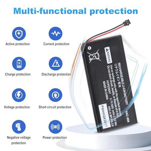 2pack HAC-006 Battery for Switch Joycon Controller Replacement for Nintendo | Compatible with Nintendo Switch Left & Right Joy Con Controller Battery Pack Lithium Ion 3.7V 600mAh Joy-Con HAC-015 HAC-016