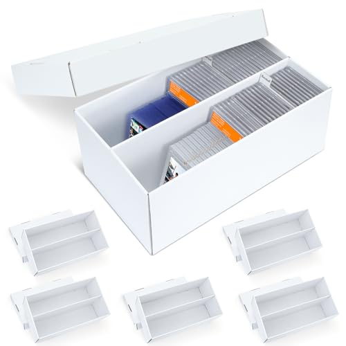 Pulchra 6 Pack Trading Graded Card Storage Box - 2 Rows Graded Card Case Holds 88 PSA Slab Cards, Graded Card, Cardboard Holder Organizer Boxes with Dividers for Sport Cards PSA/GMA/CSG/SGC/HGA/MTG - size: 6 Pack, style: 2 Row