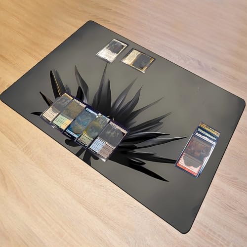Fantasy Black Lotus TCG Playmat, 24 x 14 inches Game Mat for MTG DTCG CCG RPG Trading Card Game Playmats Smooth Surface Battle Game Rubber Collection Cool 13 - color: Black Lotus