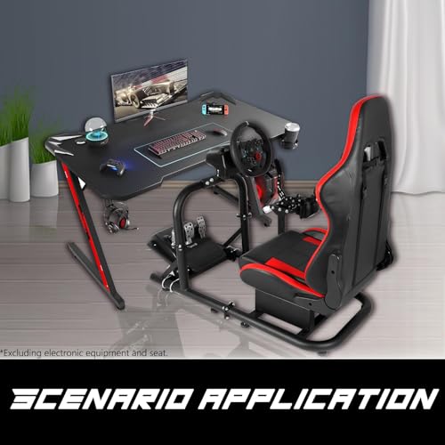 Anman G29 Racing Wheel stand With Double Gear shifter Mount Fits Logitech G25 G27 G920 G923 Foldable Gaming Steering Wheel Stand Support PC PS5 XBOX Without Pedal and Steering Wheel