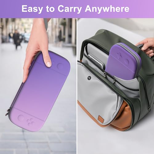 STARTRC GAMES Slim Carrying Case for Nintendo Switch 2 2025, Hard Shell Travel Case with 12 Game Card Slots, Portable Carry Bag for Switch 2 Console Purple - color: Purple