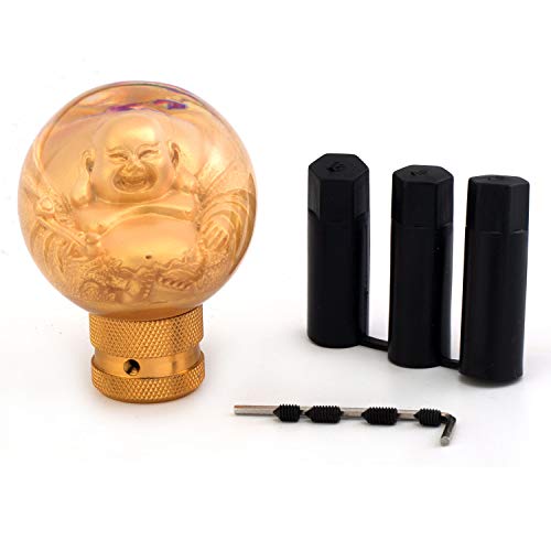 Gear Shifter Knob, Lucky Style MT Car Stick Shift Handle Fit Most Automatic Manual Transmissions, Gold - color: Maitreya Style