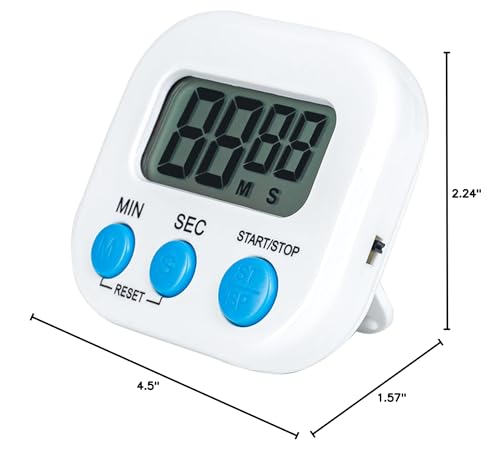Kitchen Timers for Cooking and Baking with Big Digital Numbers and Loud Alarm Used in Cooking, Classroom, and Office. - size: Pack of 1